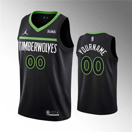 Mens Minnesota Timberwolves Active Player Custom Black Statement Edition Stitched Jersey->customized nba jersey->Custom Jersey